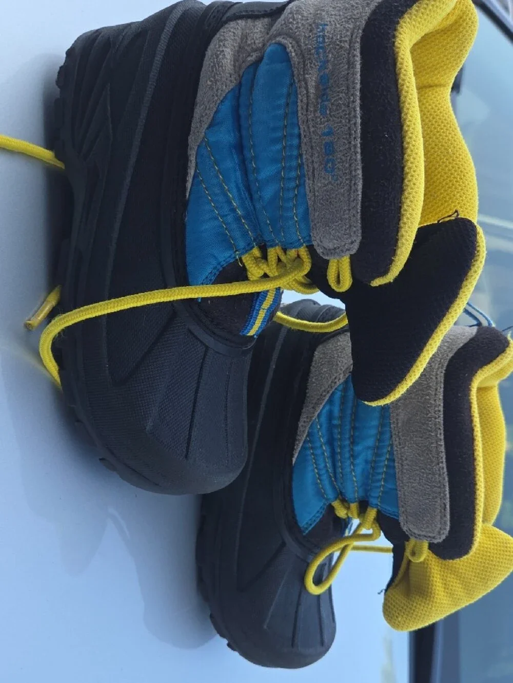 Kids Waterproof Winter Boots in Blue and Yellow